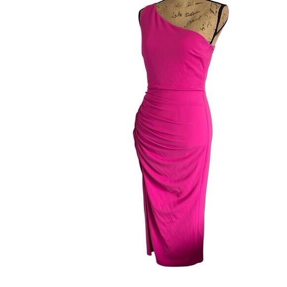 NWT Katie May + Revolve Electric Pink New Age One Shoulder BodyCon Dress - Size - Picture 5 of 10